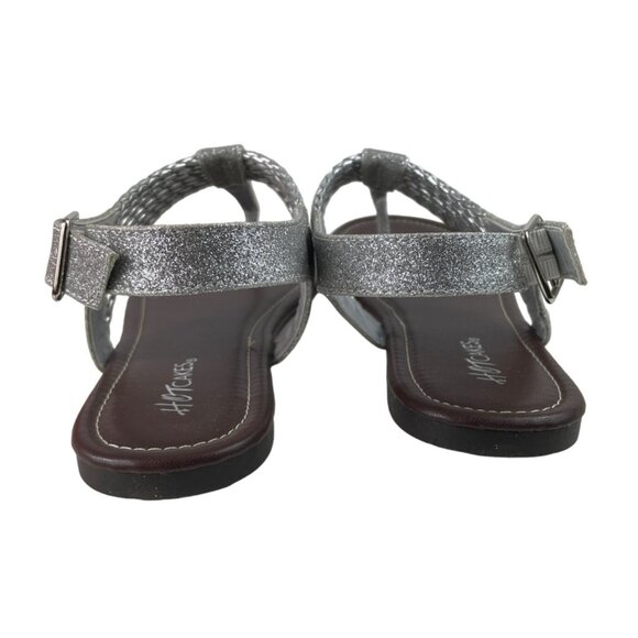 Hot Cakes Thong Buckle Silver Sparkly Sandals Womens Size 9M - Picture 5 of 12